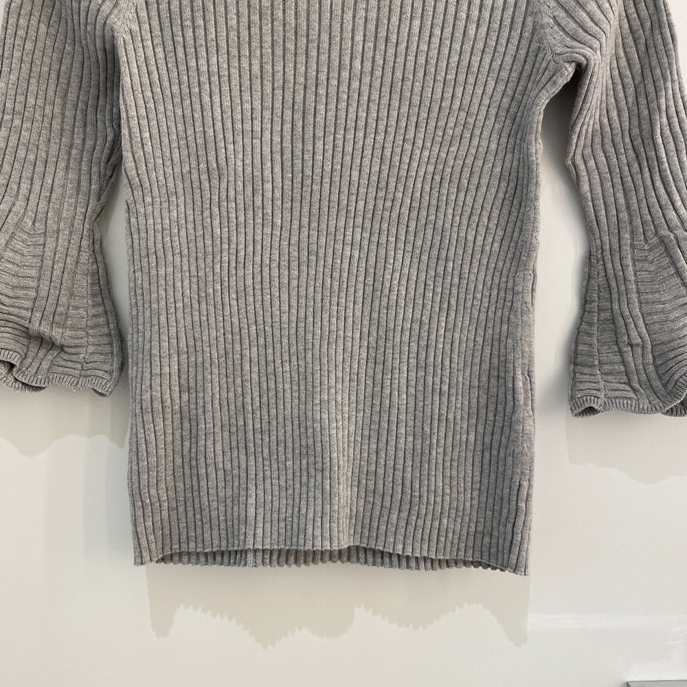 Michael Stars Rib Knit 3/4 Ruffle Sleeve Sweater - Picture 4 of 10